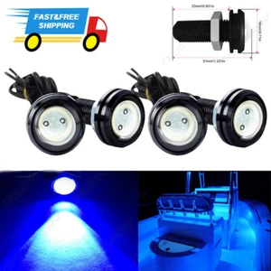 4pcs BLUE 12V LED Boat Lights Waterproof Spot Kit Pod LED Marine Interior Deck - Picture 1 of 13
