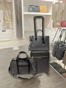 Michael Kors MK Small Black Suitcase + XL Duffle Bag + Handbag For Travel Trip - Picture 1 of 24