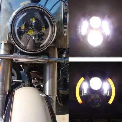7" inch LED Headlight DRL Turn Signal For Harley Davidson Street Glide Road King - Image 1 of 4