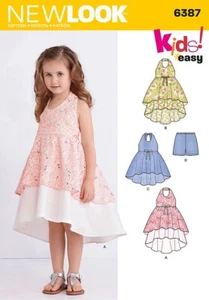 New Look Sewing Pattern 6387 Girls 3-8 Easy Halterneck Dress and Shorts - Picture 1 of 5