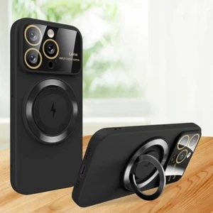 For iPhone 15 Pro Max 14 13 12 Magnetic ShockProof Ring Stand Magsafe Case Cover - Picture 1 of 12