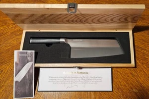 Kamikoto Chuka Bocho Cleaver, Ash Wood Box, Japanese Ibaraki Steel, "NEW"