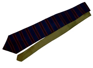 Tommy Hilfiger Mens 100% Silk Blue Red Gold Striped Tie 56" x 4" Dual Contrast - Picture 1 of 5