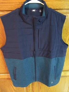 Men's Lands End Two-Tone Color-Block Blue/Teal Vest - X-Large - Picture 1 of 5