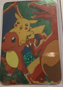 1990s Pokemon Pocket Monsters Holo Prism Vending Sticker Charizard Pikachu POWER - Picture 1 of 2