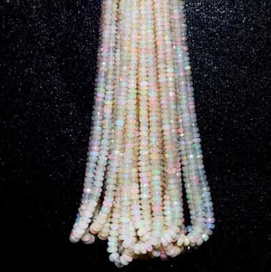 Natural Ethiopian Opal Beads AAA Quality 3-5mm Rondelle Multi-Color Fire Strand - Picture 1 of 4