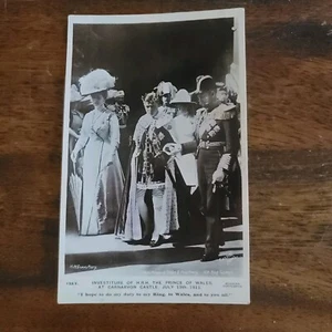Investiture Prince Edward Wales Carnarvon Castle Real Photo Postcard 1911 - Picture 1 of 2