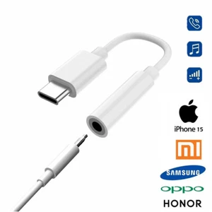 Lote de adaptadores de conector de auriculares con cable de audio auxiliar para iPhone 15 USB-C tipo C a 3,5 mm - Imagen 1 de 11