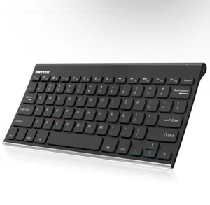 Arteck Bluetooth Keyboard HB086 Stainless Steel Universal Slim Portable Black - Picture 1 of 6