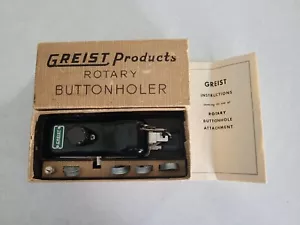 Vintage Greist Rotary for SingerSewing Machine Buttonholer Lot With Attachments - Picture 1 of 7