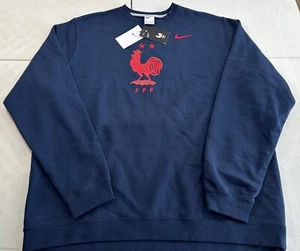 Men’s Nike France FFF Soccer/football Navy Blue Sweater Size 2XL - Picture 1 of 6