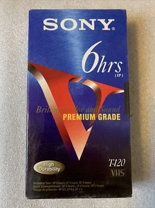 SONY Color Brillante y Sonido Grado Premium T-120VF VHS SELLADO nuevo sin usar - Imagen 1 de 2