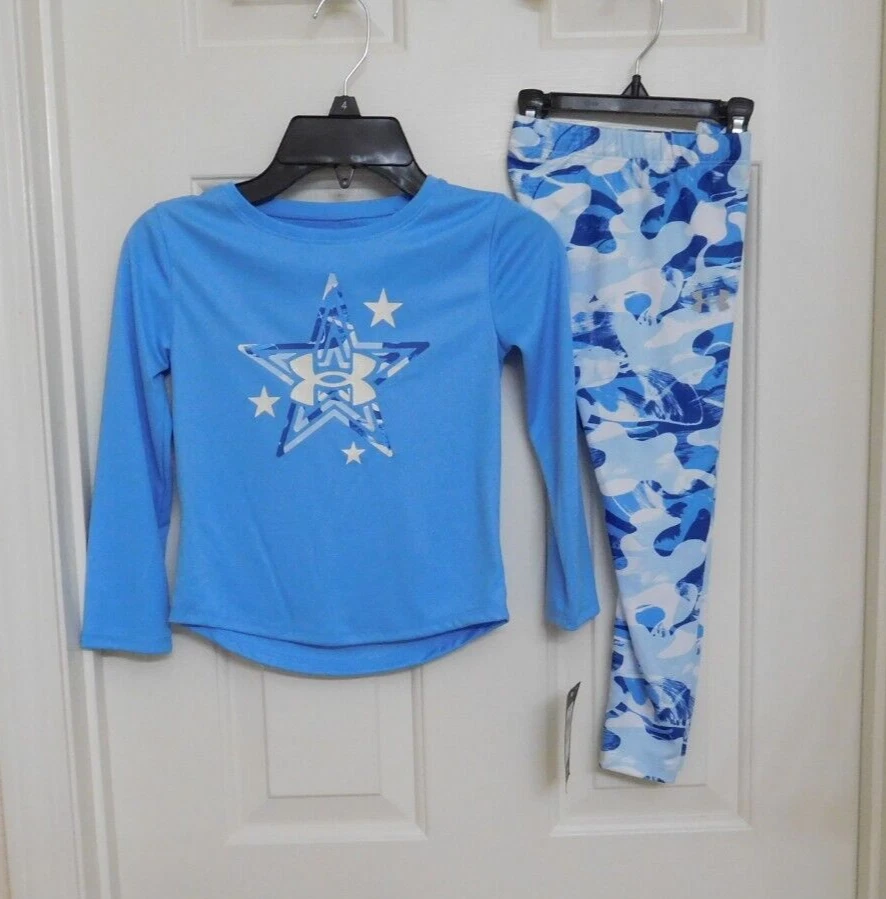 NUEVO CON ETIQUETAS 2 piezas Under Armour L/S Azul Estrella Top y Leggings Estampados talla 4t 4 5 6 Foto 1 de 1
