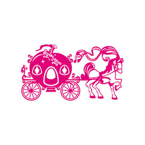 50cm Sticker Tattoo Maerchenhafte Horse-Drawn Horse Carriage of A Princess