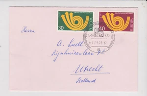 Germany BRD Bundespost 1973 MI-768/69 auf brief Erstausgabetag-Stempel München - Imagen 1 de 1