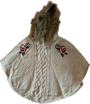 Little Lass Toddler Sweater Poncho With Hoodie Size 4T Pre-Owned - Image 1 of 4