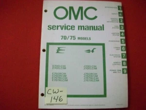 VINTAGE 1981 FACTORY ISSUED OMC OUTBOARDS MOTOR SERVICE MANUAL 70 & 75 HP MODELS - Picture 1 of 4