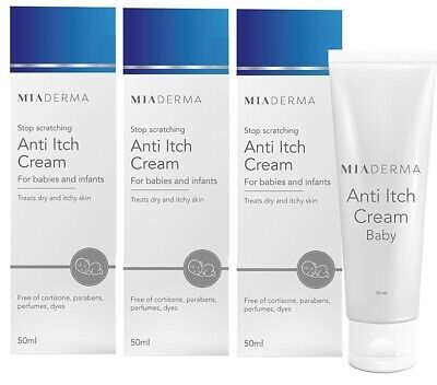Miaderma Anti-Itch Cream (3 X 50ml) For Babies & Infants *BBE: 04/2023* • 10£