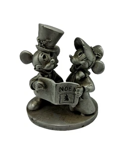 Walt Disney Pewter Miniature "Christmas Carol" Mickey & Minnie Mouse Figurine - Picture 1 of 14