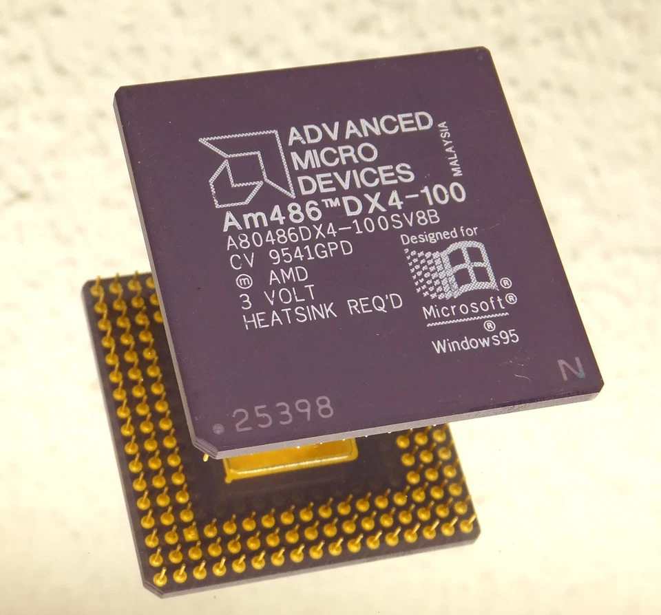AMD  80486 DX 4-100 SV8B  Keramik  100 MHz  Vintage CPU  Enhanced Version - Bild 1 von 1