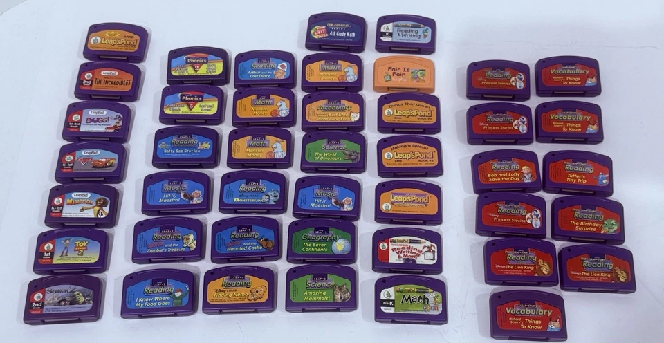Leapfrog LeapPad Lot of 44 Assorted Learning Game Cartridges - Image 1 of 4