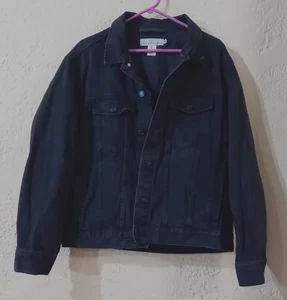 Schwarze Jeansjacke L Herren H&M L.O.G.G. große Innentaschen mittlere Waschung - Bild 1 von 6