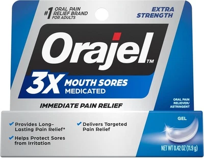 Orajel 3X for Mouth Sores: Maximum Strength Gel Tube 0.42oz- From #1 Oral Pain R - Image 1 of 4