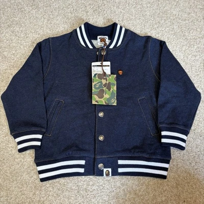 A Bathing Ape BAPE Niños Bebé Milo Chaqueta Universitaria Bombardero Niño Pequeño Talla 110/2T-3T Foto 1 de 4
