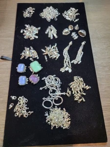 Silver Tone Jewelry Findings Destash Costume Jewelry Making Lot Clasps & More - Picture 1 of 18