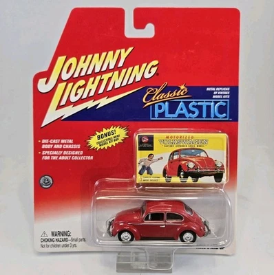 Volkswagen Beetle 1966 Johnny Lightning Classic plástico/VW BUG 1/64 rojo Foto 1 de 4