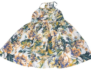 Nordstrom Toddler Girl Dress Size 3 White Floral Cotton Halter Sundress EUC - Picture 1 of 8