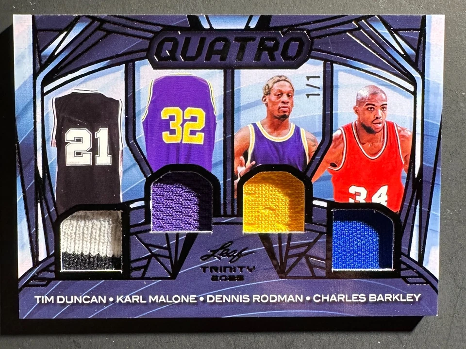 Hoja Trinity 2025 Tim Duncan Karl Malone Dennis Rodman Charles Barkley 1/1 Foto 1 de 2