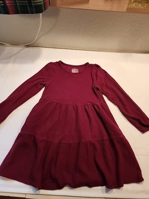 Cat & Jack Girls' Size M(8) Knit Dress Long Sleeve Maroon - Image 1 of 4