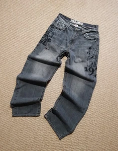 Ecko Unltd y2k Vintage Wide Baggy Rap Denim Jeans sz W34 - Picture 1 of 21