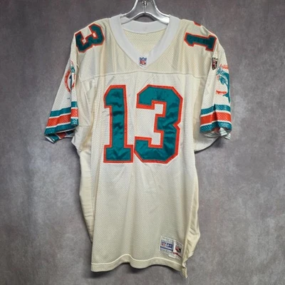 Camiseta De Colección Años 90 Wilson Auténtica NFL Miami Dolphins Dan Marino 13 Cosida 48 L Foto 1 de 4