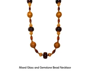 Beaded Gold Textured Necklace -Chunky Bead Necklace -Fashion Necklaces for Women - Picture 1 of 4