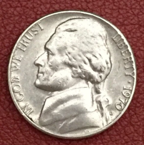 1970 D Jefferson Nickel - actual coin - free shipping Cover