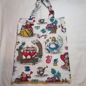 Alicia en el País de las Maravillas Bolso de Mano Reutilizable Regalo Biblioteca Bolsa Cheshire Queen Tweedle Dee - Imagen 1 de 11