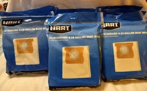 HART 6-16 Gallon Standard Vacuum Dry Dust Bags (3) Packs--9 Bags Per Lot - Picture 1 of 3
