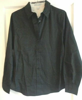 CAMISA INFORMAL OFICINA MANGA LARGA AUTORIDAD PORTUARIA DAMAS NEGRA Talla Mediana Foto 1 de 2