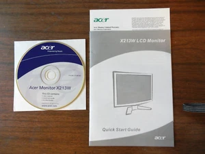 Acer X213W LCD Farbmonitor Schnellinstallations-CD + Handbuch ** KLASSE A ** - Bild 1 von 1