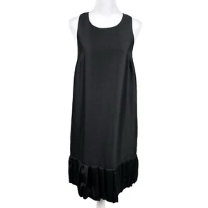 NWT Anthropologie Leifsdottir 6 Black Silk Blend Pleat Hem Shift Dress Cocktail - Picture 1 of 17