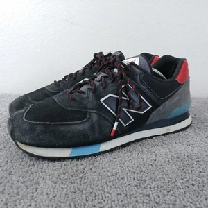 New Balance 574 Mens Size 12 Running Shoes ML574JHO Black Velocity Red Trainers - Picture 1 of 12