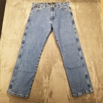 Мужские джинсы Wrangler 36X32 коллекция George Strait синяя джинсовая ткань вестерн ковбой D09 - Изображение 1 из 4