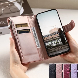 Zip Wallet Flip Stand Leather Phone Case Cover For OnePlus 1+Nord 3 1+12 1+11r - Picture 1 of 16