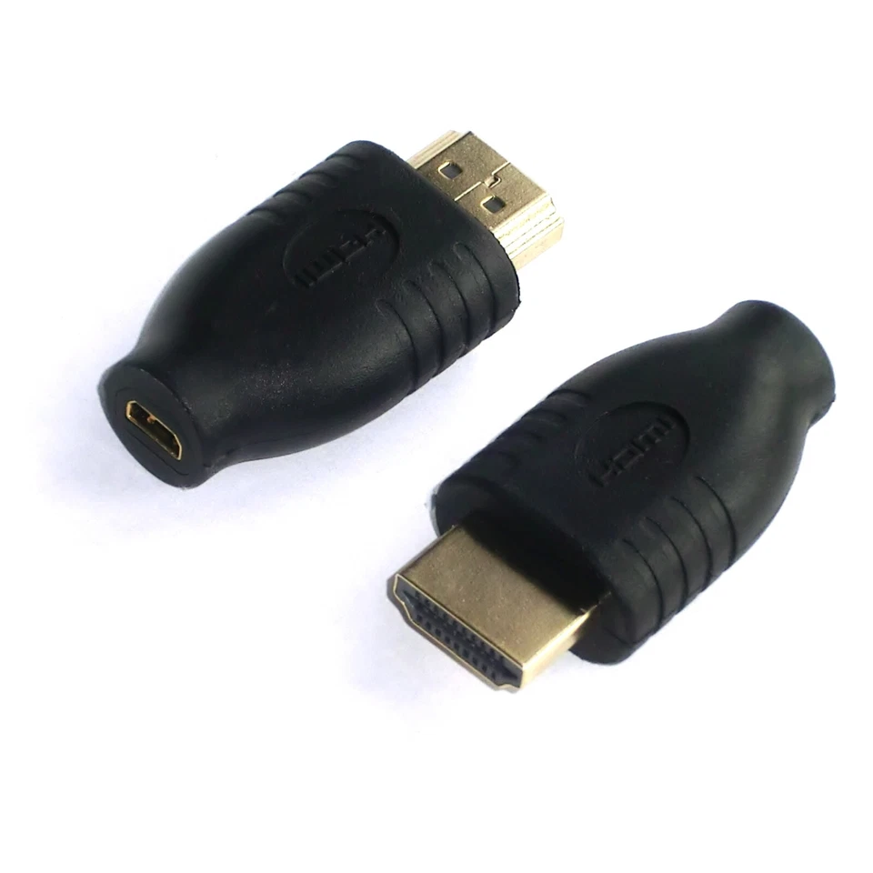 Adapter HDMI-A Stecker an Micro-HDMI-D Buchse / Kupplung 4K2K vergoldet - Bild 1 von 3