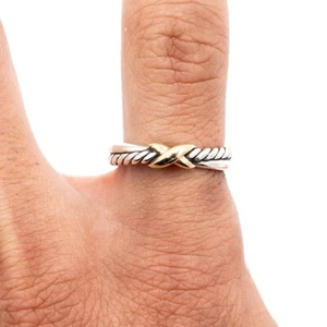 Anillo de cuerda retorcida de plata de ley David Yurman - Imagen 1 de 7
