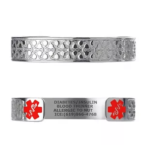 Divoti Charming Petalo Bracciale ID Medico Regolabile (adatto 6,5-8,0") - Foto 1 di 11