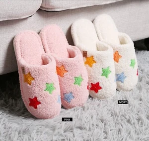 ComfyLuxe Multi-Colored Star Pattern Embroidered Slippers - Picture 1 of 9