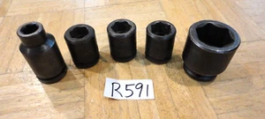 S-K TOOLS VINTAGE 5 PIECE 3/4 DRIVE SAE. 4 SHORT SOCKETS & 1 DEEP SOCKET - Picture 1 of 12